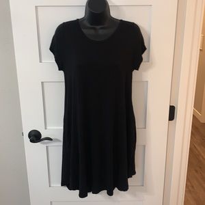 Boutique Flowy Black T-Shirt Dress w/Pockets Small